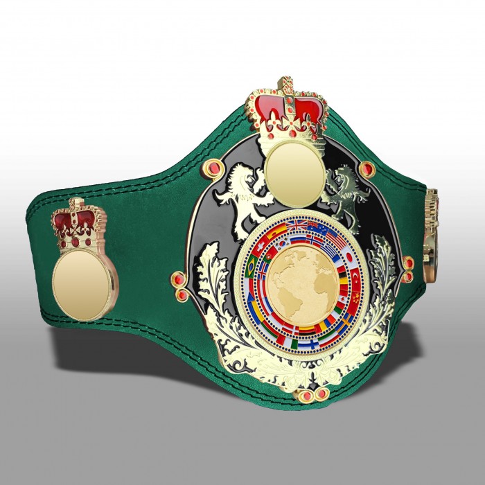 QUEENSBURY PLT LEATHER WORLD FLAGS CHAMPIONSHIP BELT - PLTQUEEN/B/G/FLAGG - AVAILABLE IN 4 COLOURS